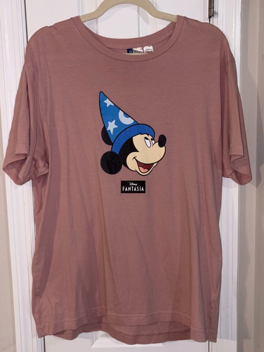 Disney Fantasia Sorcerer Mickey H&M Divided Pink Graphic T-Shirt Men's Large